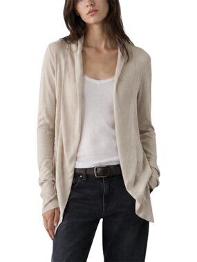 Size XS Merona Light Heather Brown Open Front Flowy Cardigan 